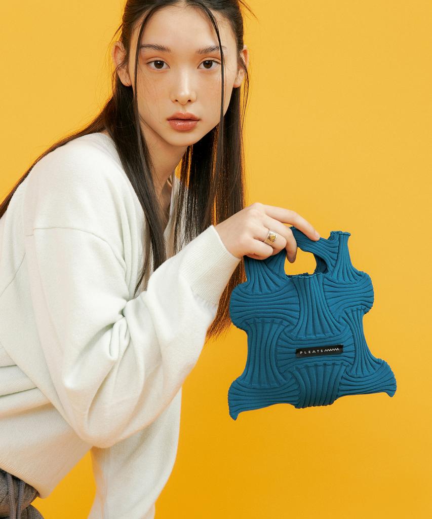 Pleatsmama Mini Bow Bag Pacific Blue