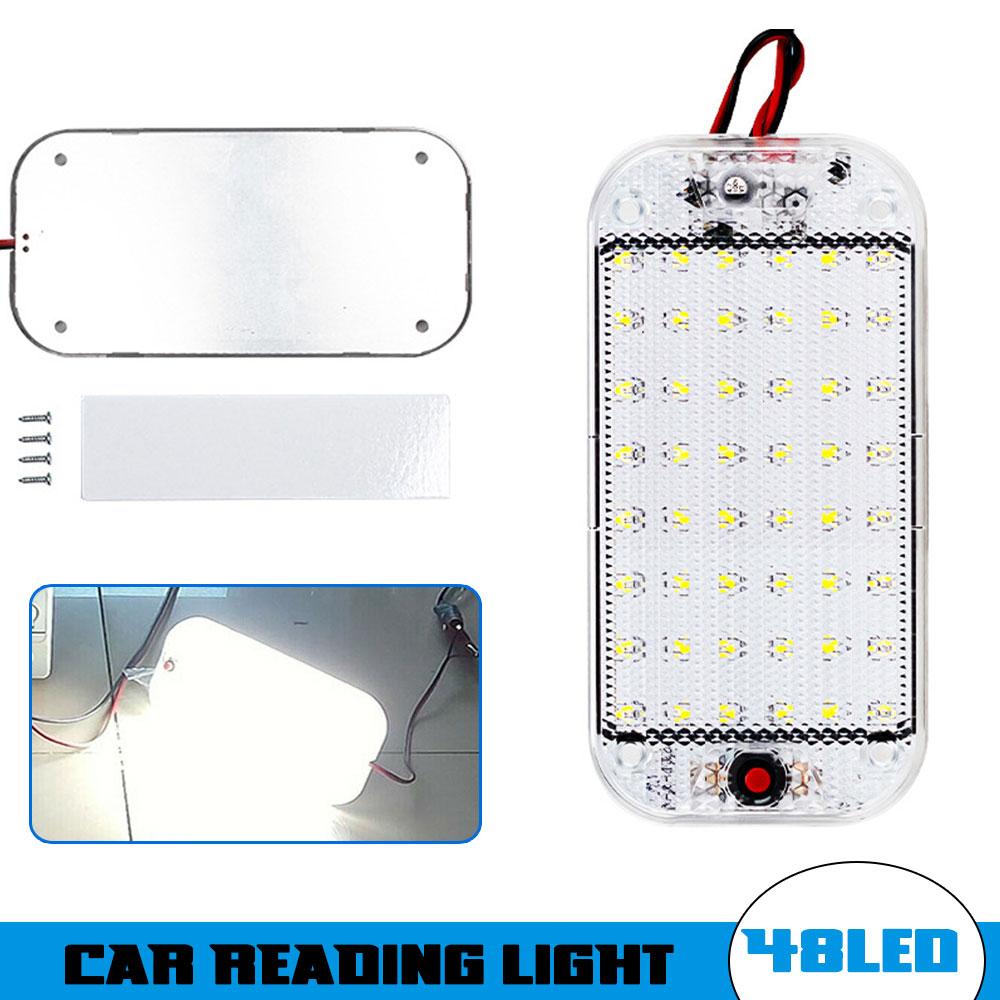 48 LED Panel Light Car Interior Reading Lamp High Brightness Cabin Lights for Van Truck RV Boat Camper Lights Strip 12V-24V