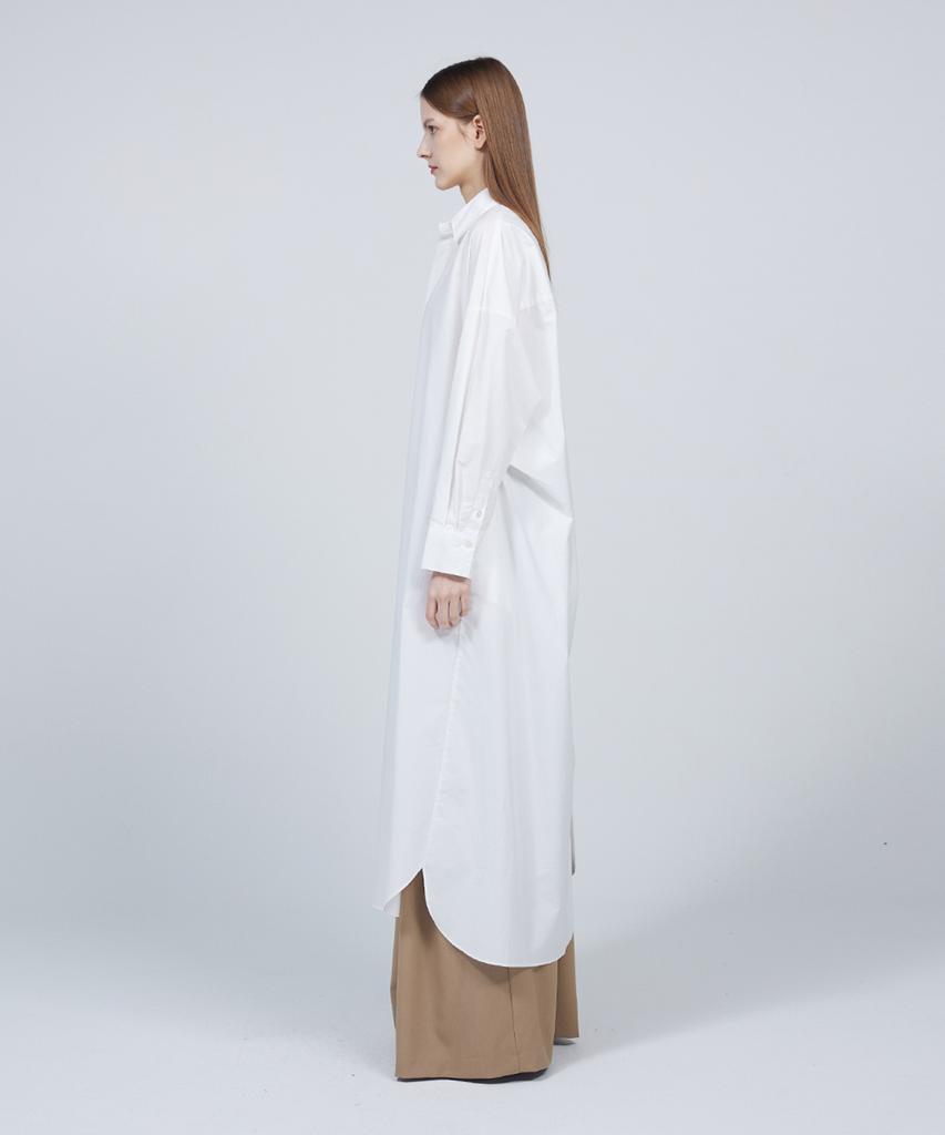 Meuameu [Essential] Maxi Pin Tuck Shirt Dress