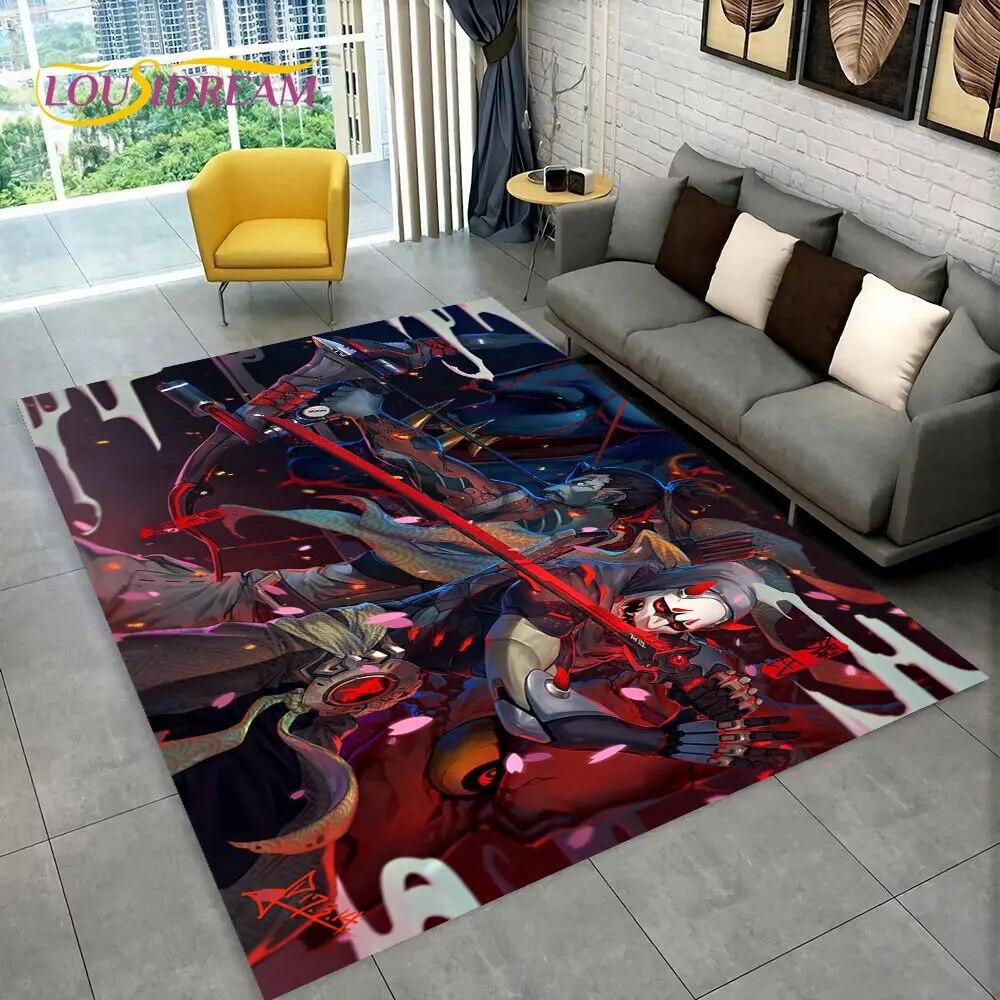 Overwatch Game Gamer DVA  Area Rug,Carpet Rug for Home Living Room Children's Bedroom Sofa Doormat Decor,kids Non-slip Floor Mat