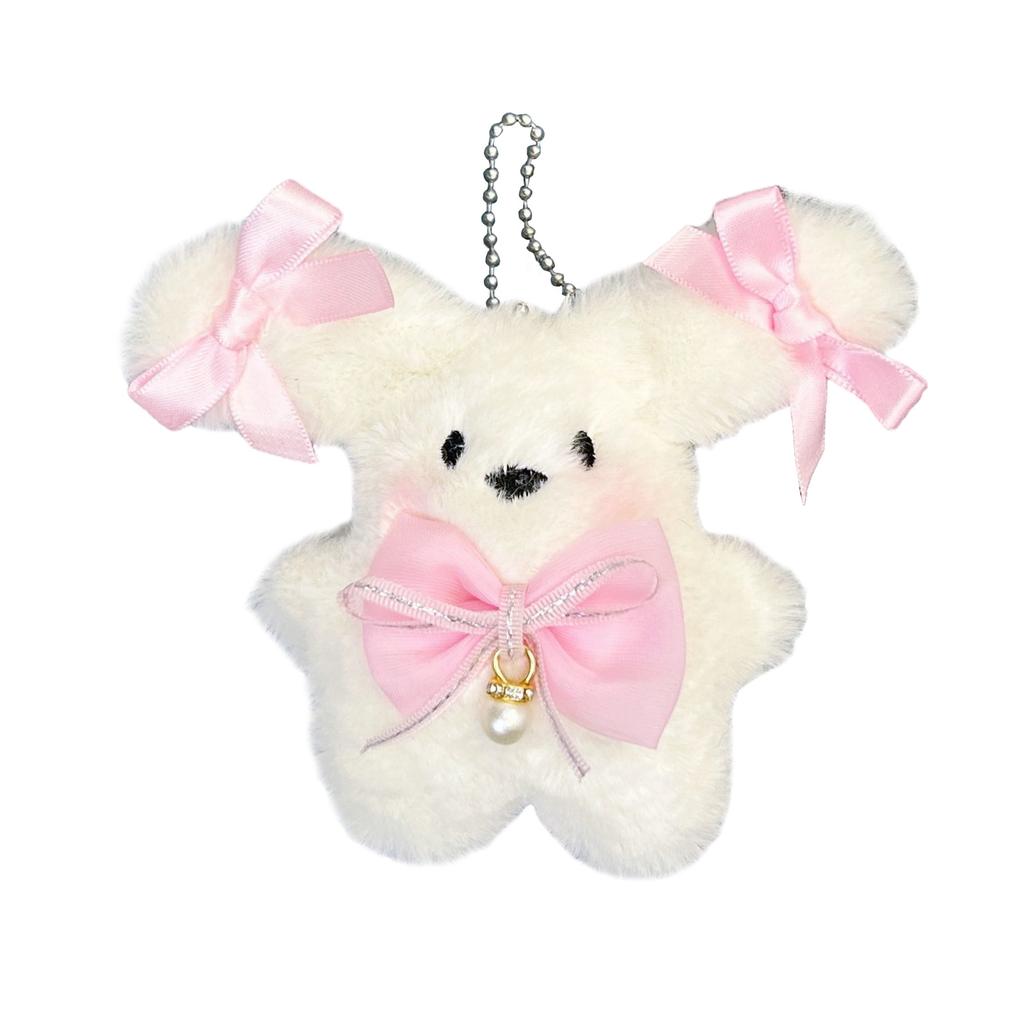 Cute Puppy Plush Toy Pendant Keychain Cartoon Big Ear Dog Dolls Figure Ornament for Backpack or Car Key Bag Charm Decors