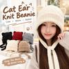 Warm Knitted Cat Ear Knit Hat Windproof Head Cover Korean Style Soft Beanie  Winter Commuting