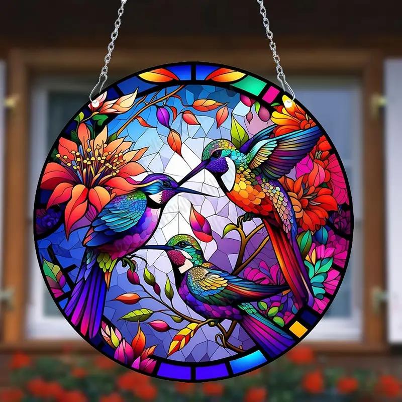 1 Stück Kolibri-Sonnenfänger Fensterhänger, Gartenhof Innen-Außen-Sonnenfänger, Art Deco Heim-Büro Bar Schule