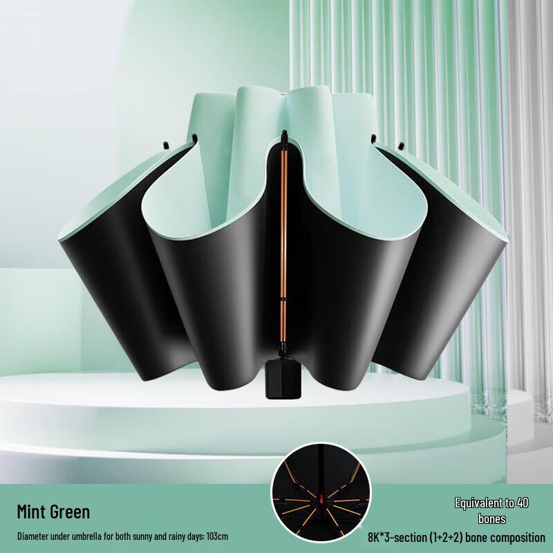 Red Leaf Automatic Reverse Folding UV Umbrella