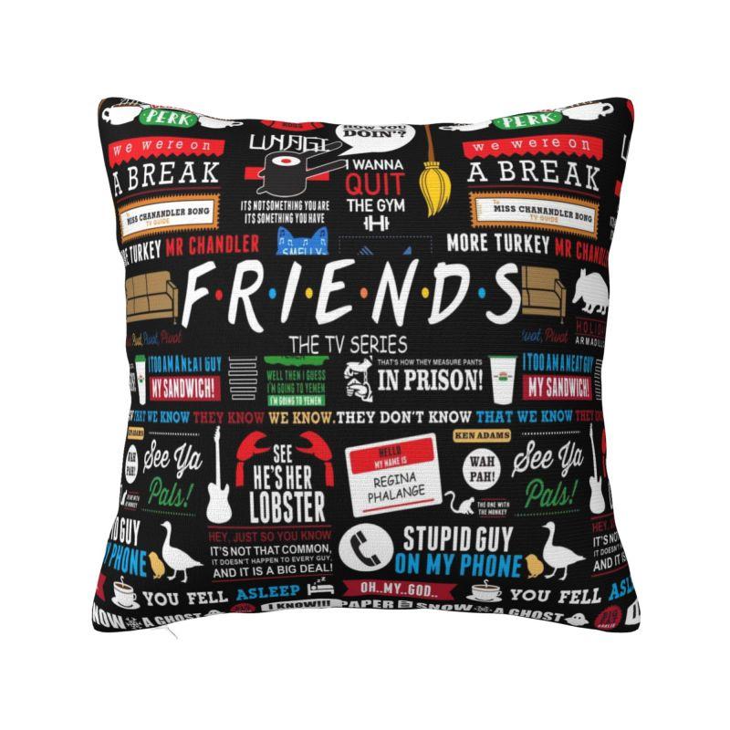 Nordic Style Funny TV Show Friends Collage Cushion Covers xcm Velvet Pillow Case for Sofa Square Pillowcase Home Decorative
