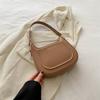 Textured Press-shell Handbag for Women's Spring and Summer New Solid Color Chain Underarm Bag Shoulder Bag Crossbody Crescent Bag