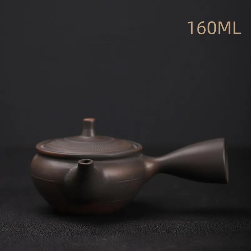 

Purple pottery side handle ceramic teapot Pu erh tea making equipment Chinese Kung Fu tea set