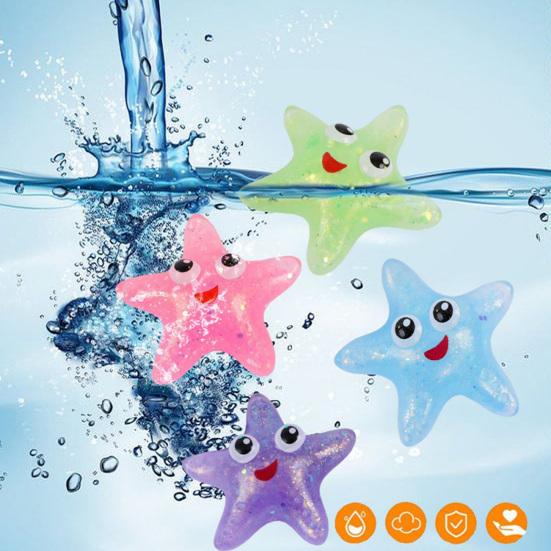 Starfish Squeeze Toy Cozy Touch Soft Rebound Shine Sequins Mini Cute Pinch Toy Relieve Stress TPR Creative Squishes Decompression Toy Party Favor