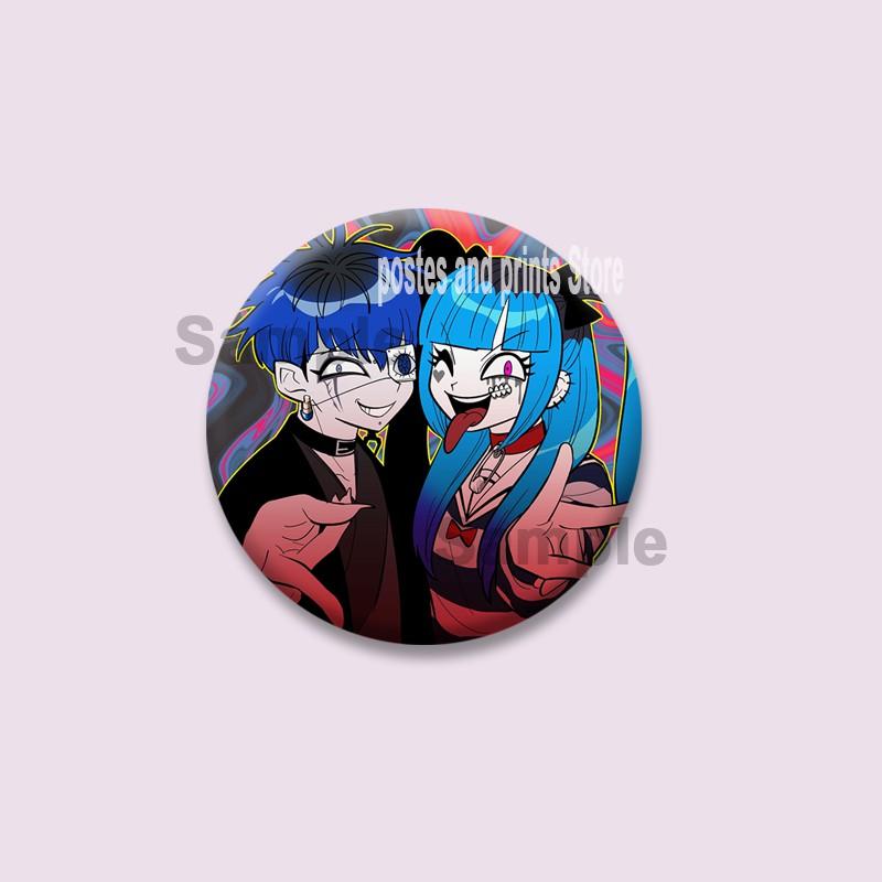 Anime Game Series The Hundred Line Last Defense Academy Badge Cartoon Round Brooch Pins on Backpack Hat Accessories Jewelry Gift