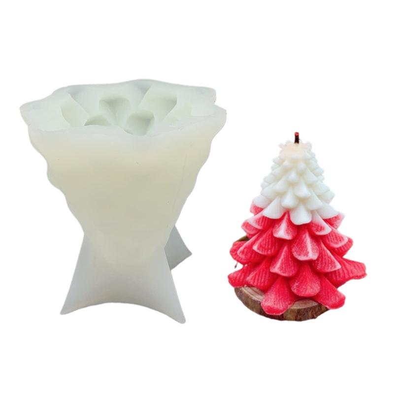 Aroma Plaster Silicone Mold Handicrafts Soap Candle Resin Casting Handmade Sawtooth Christmas Tree Shape 3D Candle Mold