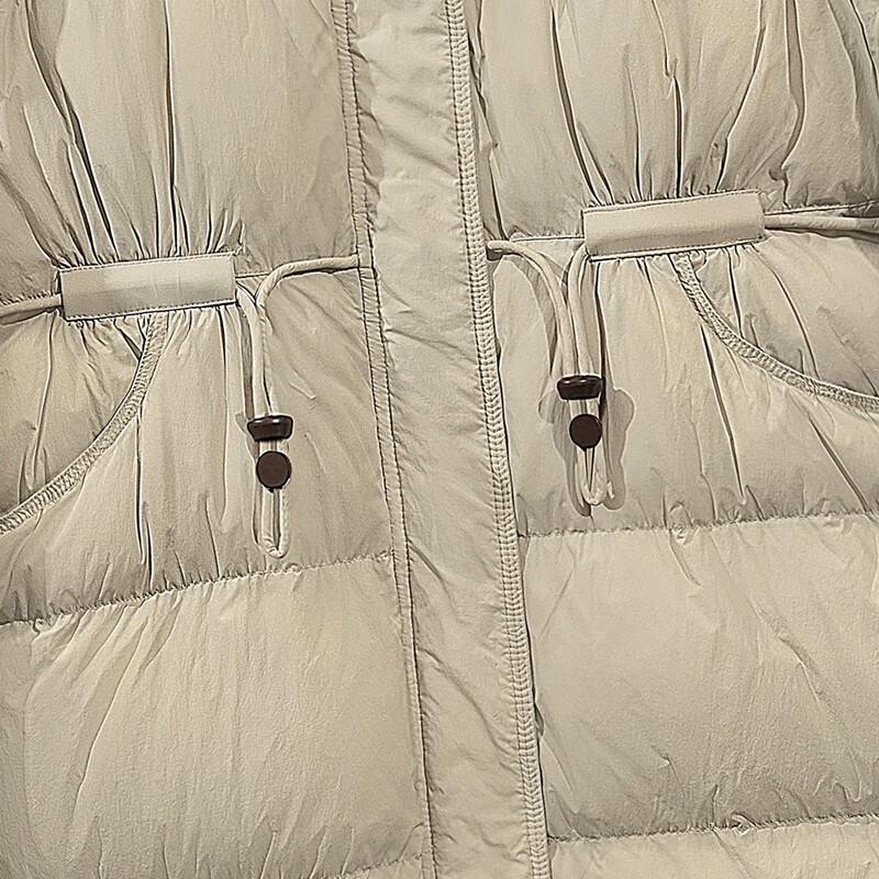 Women's Casual 90% Down Color-Block Lapel Jacket