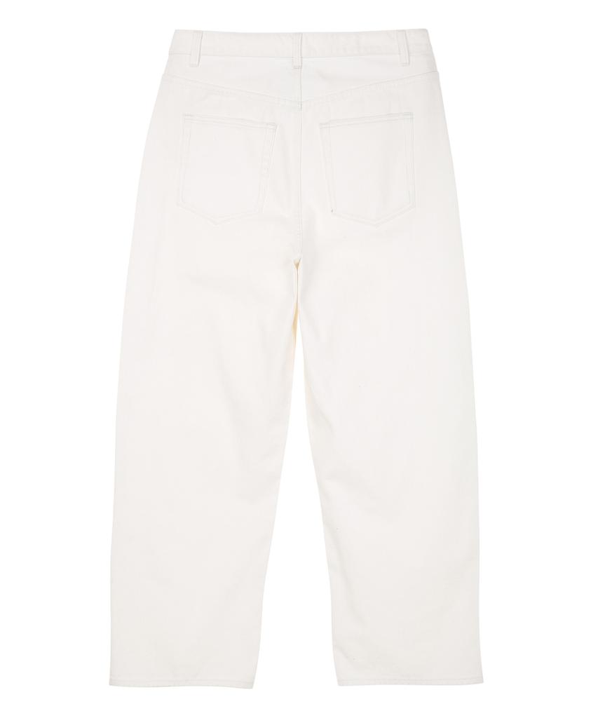 IL CORSO Curved Wide Denim Pants Cream