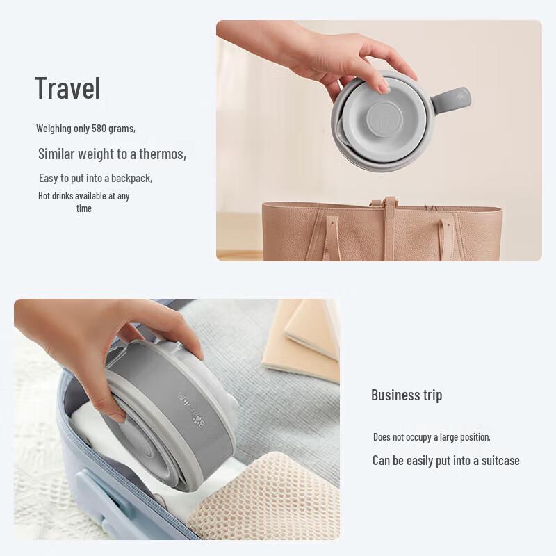 Bear Foldable Portable Electric Kettle 0.6L CN plug (adapter included)