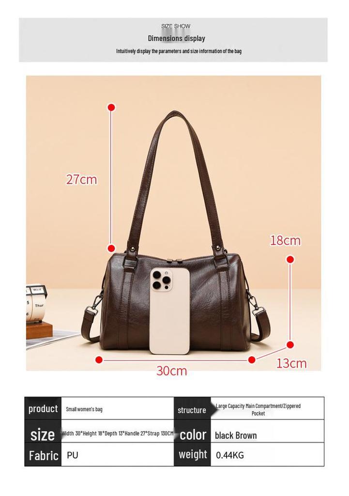 2026 Women's High-End Crossbody & Shoulder Tote - Large Capacity, Versatile Boston Bag for Commuting