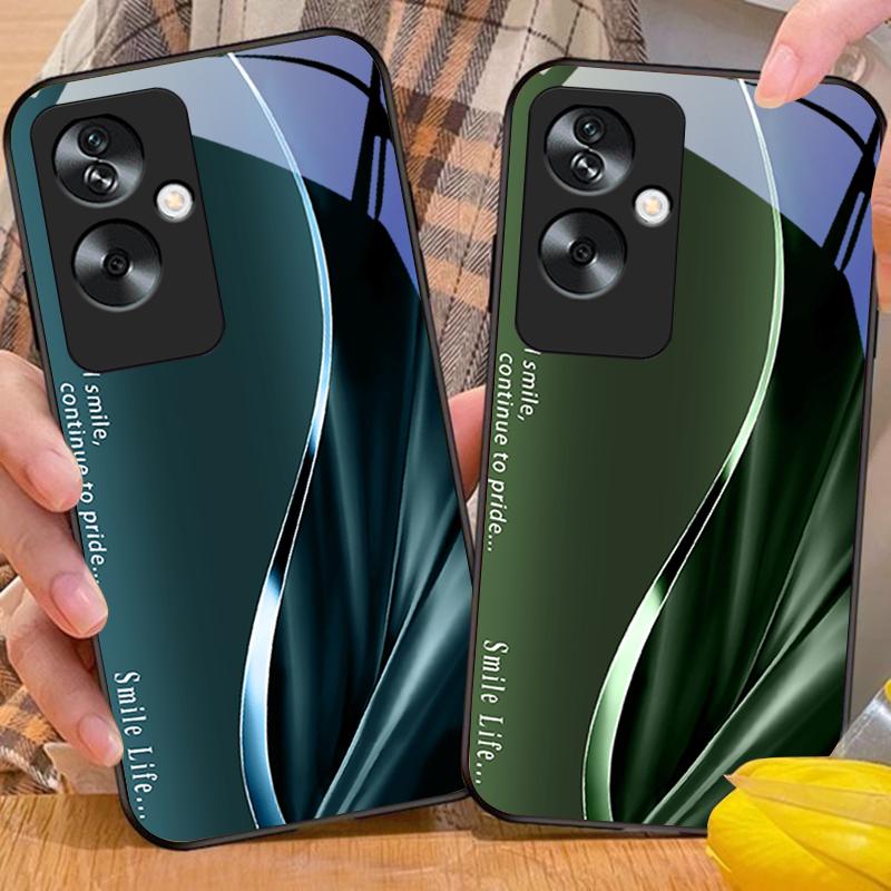 New Soft Brown Red For Oppo A79 5G 58 78 74 60 4G Reno 11F Realme GT 6 11 Note 50 10 C55 X2 Tempered Glass Black Phone Case