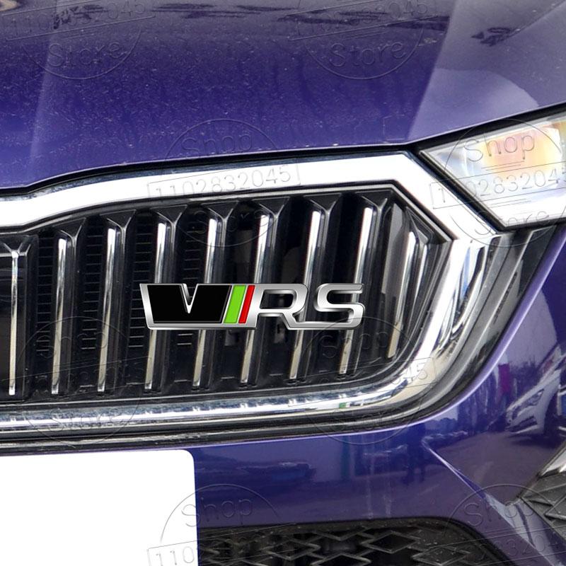 1Pc Metal Car Stickers VRS Logo For Octavia 2 3 Kamiq Kodiaq Karoq RS Superb Fabia Rapid Favorit VRS Emblem Badge Accessories