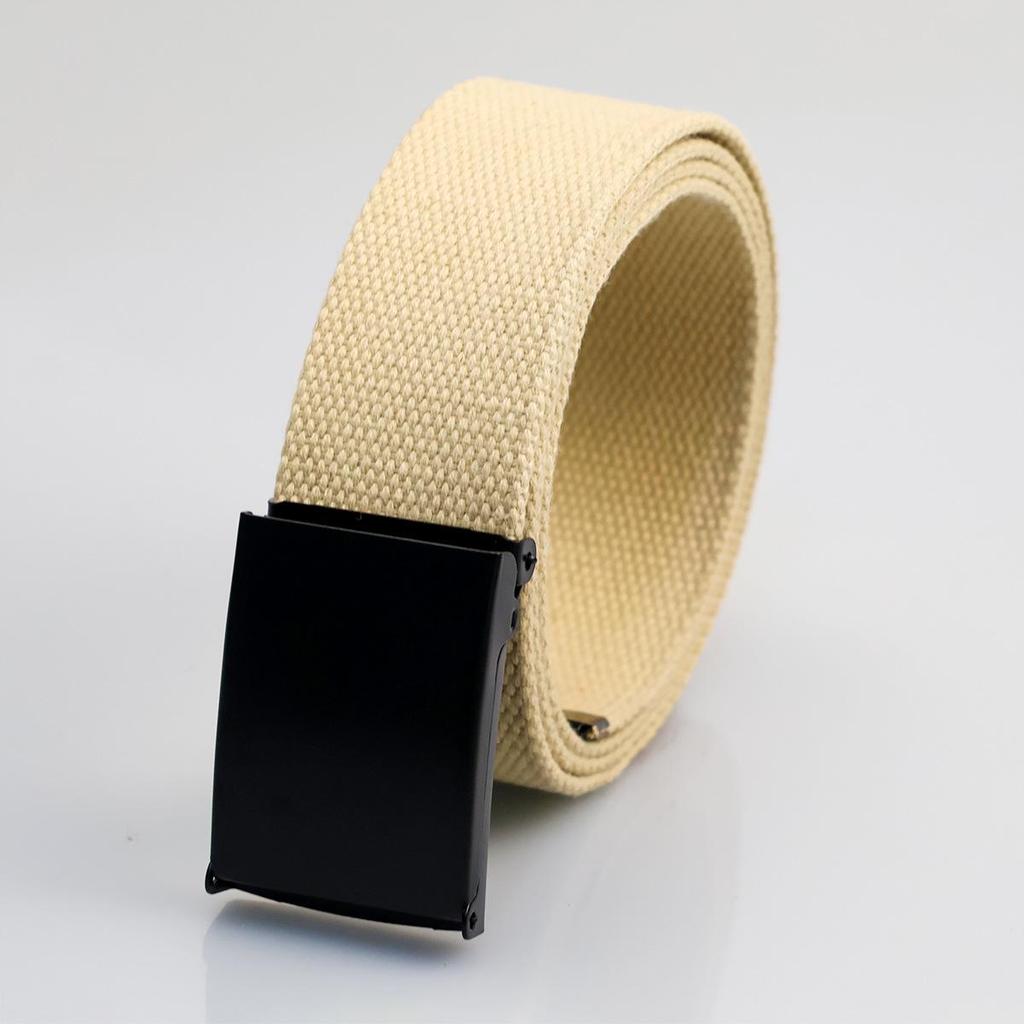 Unisex Canvas and Leather Woven Belt