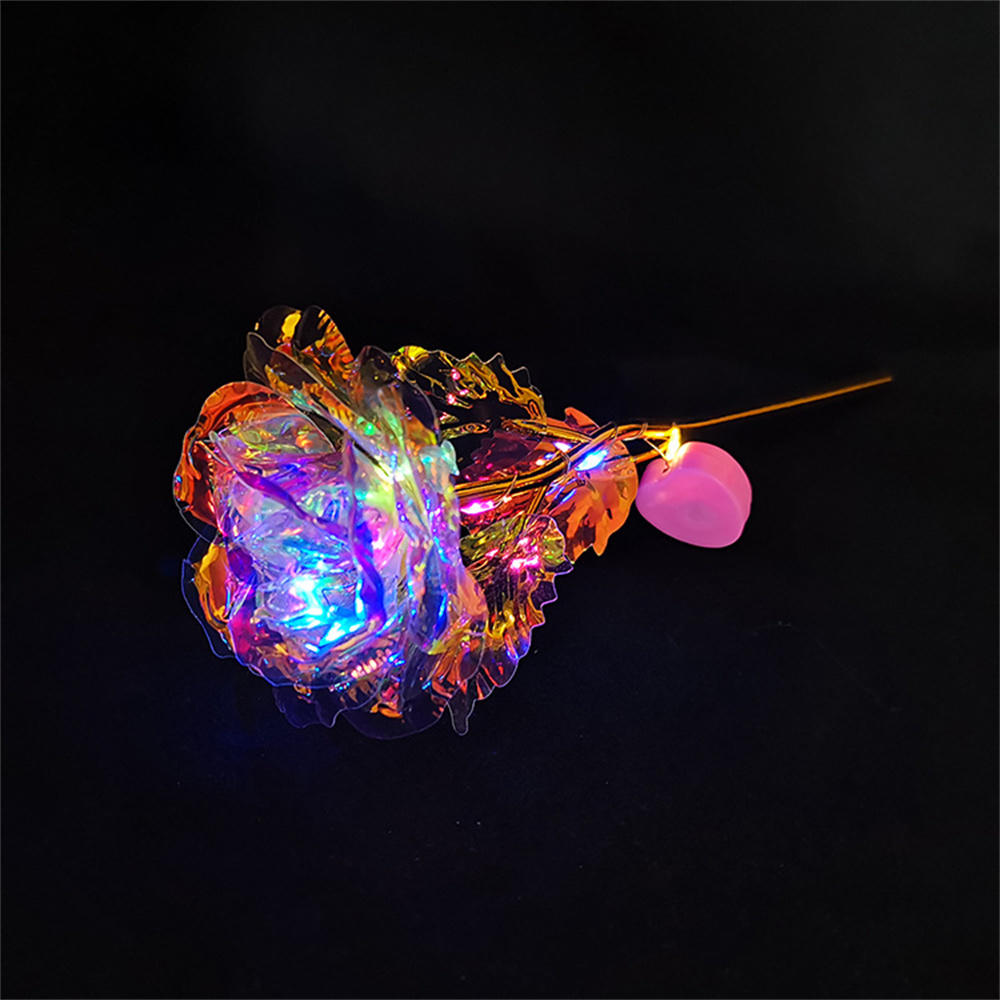 1pcs Led Light Up Glowing Roses Red Flower Bouquet Led Flash Handheld Valentine's Day Glow Party Wedding Decoration