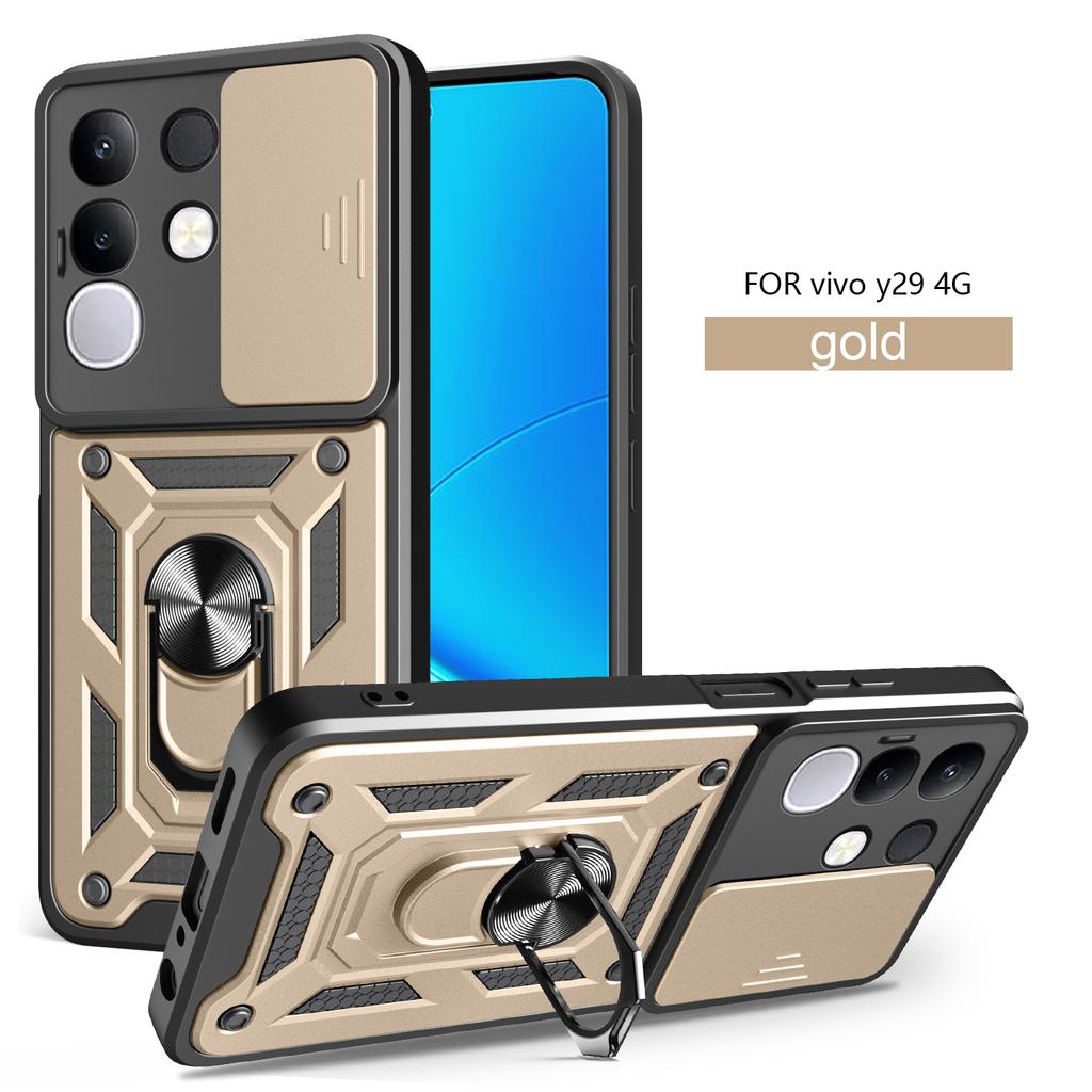 For Vivo Y29 4G Case Vivo T4x Phone Case vivo IQOO z10x Magnetic Ring Holder Armor Phone Case Slide Camera Protect Back Cover