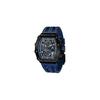Tsar Bomba Men's Luxury Tonneau Watch Black Blue Stainless Steel 5 ATM Water Resistant Casual Sports Timepiece