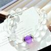 10mm Retro Hochwertiges Natürliches Glasartiges Weißes Kristall Chalcedon Armband Armband