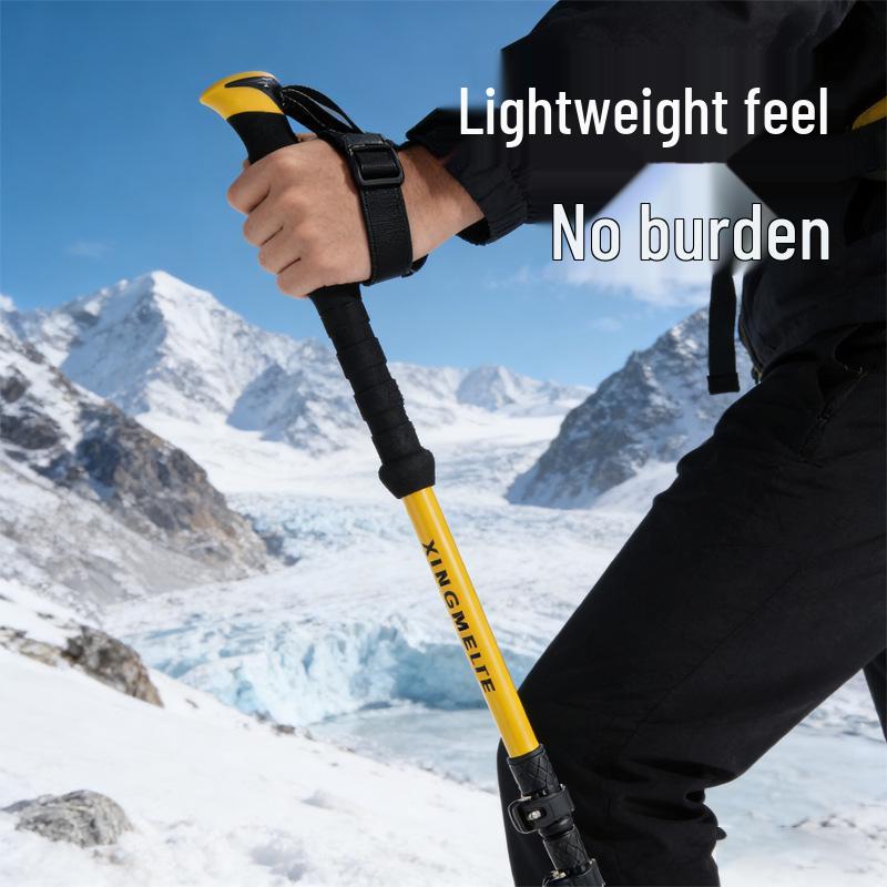 Ultra-light Telescopic Aluminum Trekking Pole - Foldable, Portable, and Perfect for Hiking and Climbing