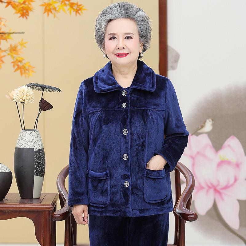 Gemütliches Samt-Flanell-Pyjama-Set für Damen - Warme Herbst-/Winterbekleidung