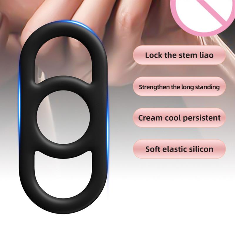 Reusable Multiple Sizes Silicone Penis Ring Sexy Erection Delay Ejaculation Extend Cock Adult Sex Toy For Men Lock Sperm