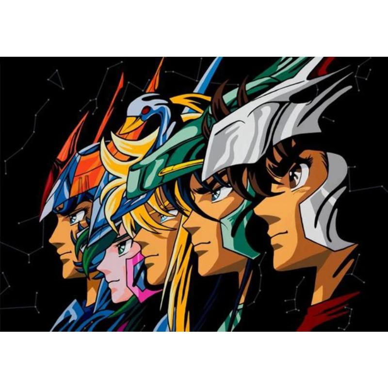 Klassische Anime Saint Seiya Poster Drucke Japan Cartoon Jungfrau Goldener Ritter Leinwandbild Wandkunst Bild Wohnzimmer Heimdekoration