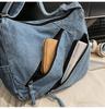 Trendy Korean Simple Crossbody Bag Winter Fashi Denim Shoulder Bag with Multiple Pockets Large Capacity Casual Commuting Bag