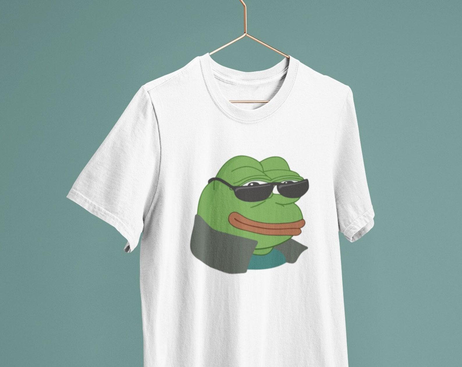 Smug Pepe Frog With Sunglasses / Heavyweight cotton unisex T shirt with print tee top 3XL