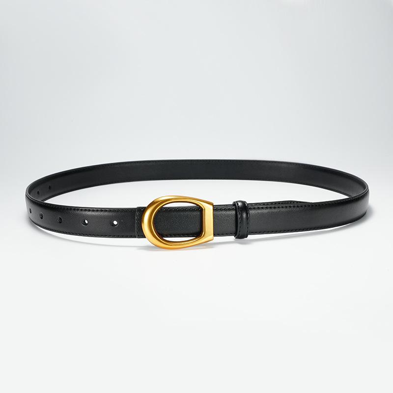 Genuine Leather Belt for Women's Thin Belt Decoration with Dress Thin Belt Small Fragrance Style Waist Chain Retro Belt Waist Decoration