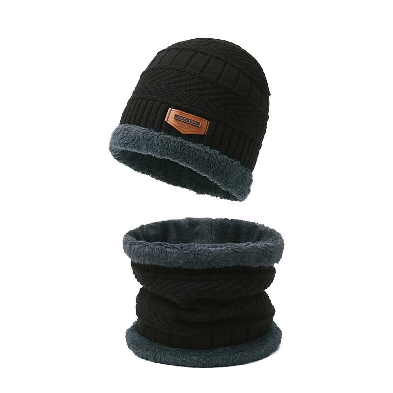 Fleece-Lined Winter Knit Hat & Touchscreen Gloves Set