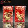 New 1PC 2026 Zodiac Horse Imitation Gold Foil Keychain New Year Lucky Wealth Phone Chain Souvenirs Mobile Phone Key Lanyard Gift