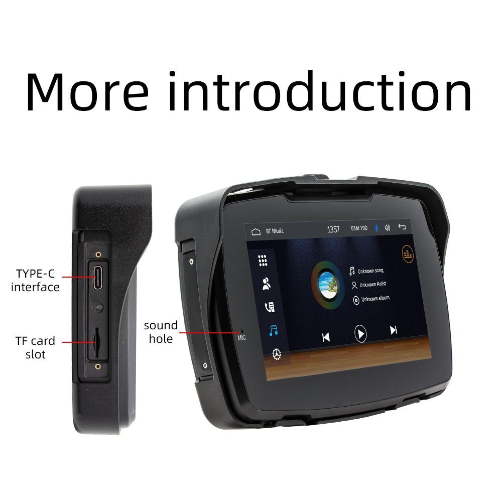 5 zoll Tragbare Motorrad GPS Navigation LCD Display Bildschirm Drahtlose Android Auto Carplay IPX7 Wasserdicht Monitor Moto Auto Spielen