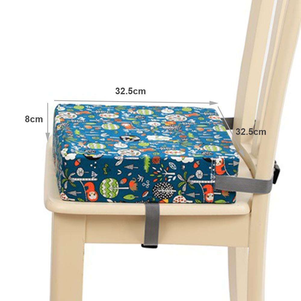Toddler Booster Seat for Dining Table Dining Chair Heightening Cushion Highchair Booster Washable Thick Chair Seat Pad with Safety Buckle Straps