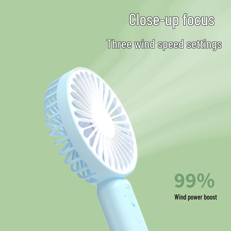 Portable Silent Desktop Fan: Handheld, Rechargeable, 3-Speed, Customizable, Powerful Wind for Dormitories