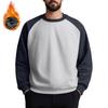Unisex Colorblock Round Neck Pullover Top Raglan Sleeve Long Sleeve Fleece Sweatshirt