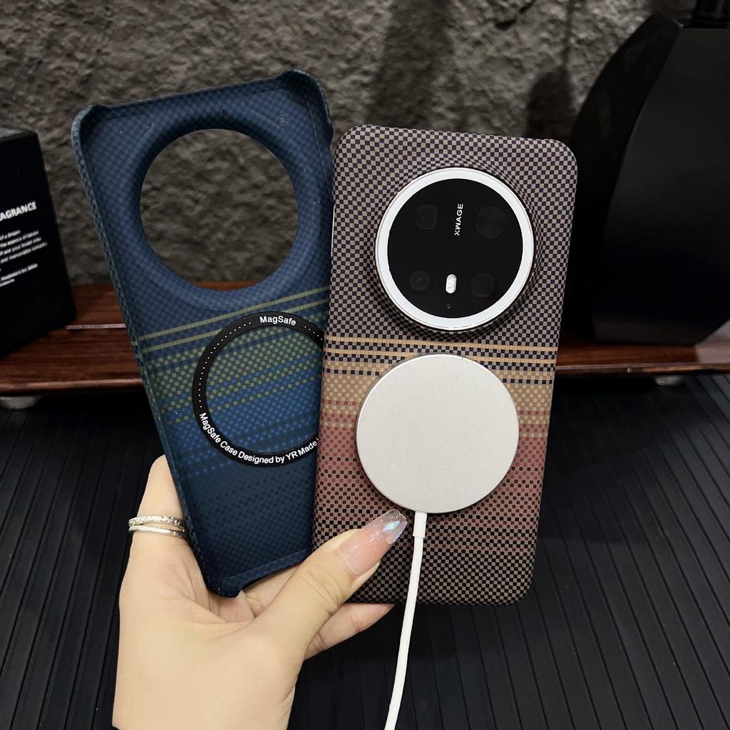 Applicable To Huawei Mate11PRO Mobile Phone Case Carbon Fiber Pattern Magnetic Suction Magic1 Kevlar Anti-drop P11 Protective Case