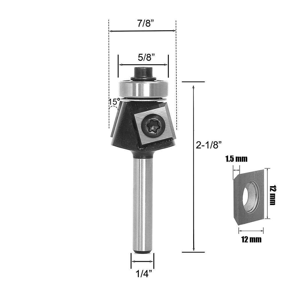 CNC Ready 15 Degree Oblique Angle Router Bit With Enhanced Stability For Optimal Cutting Performance in Hardwoods