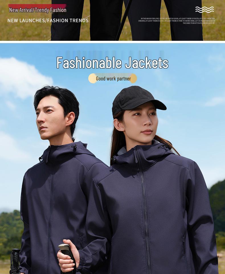 Custom Logo Windproof Softshell Jacket for Autumn/Winter - Warm Workwear for Groups & Couples