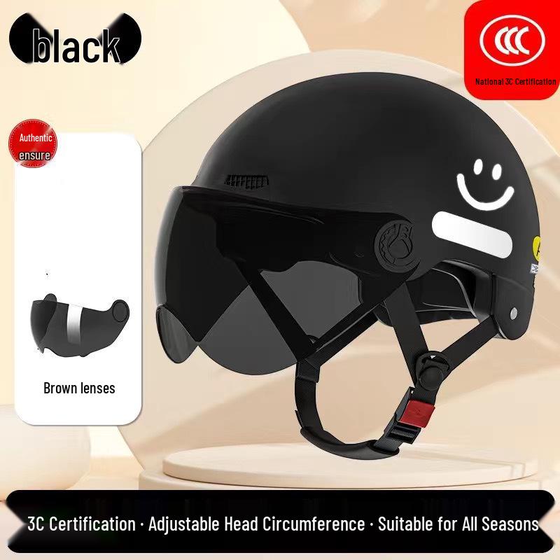 3C Certified Women's Electric Scooter Helmet, Breathable, Sun-Protection, All-Season Half Helmet for Motorcycle Riding.