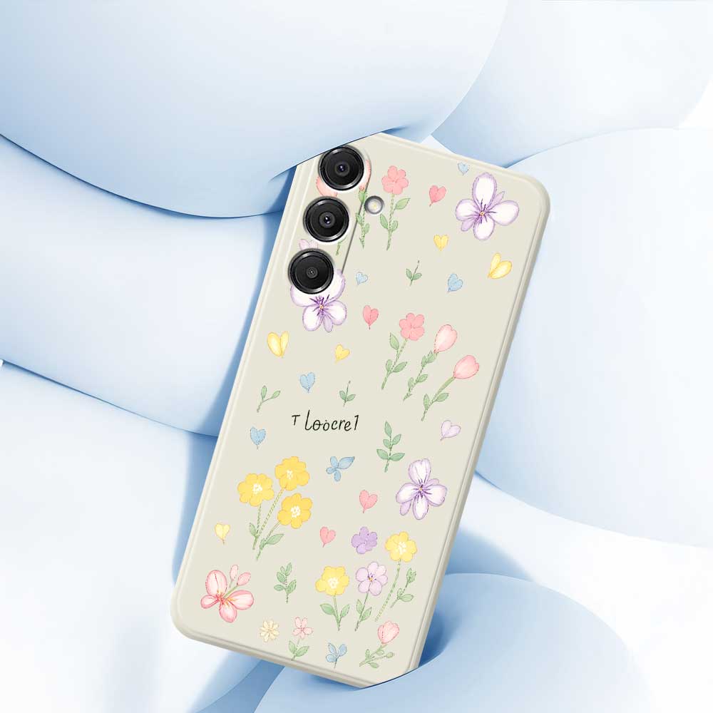 For Samsung Galaxy A16 5G/4G Case Small Flowers Pattern Printing Straight Edge TPU Phone Back Cover