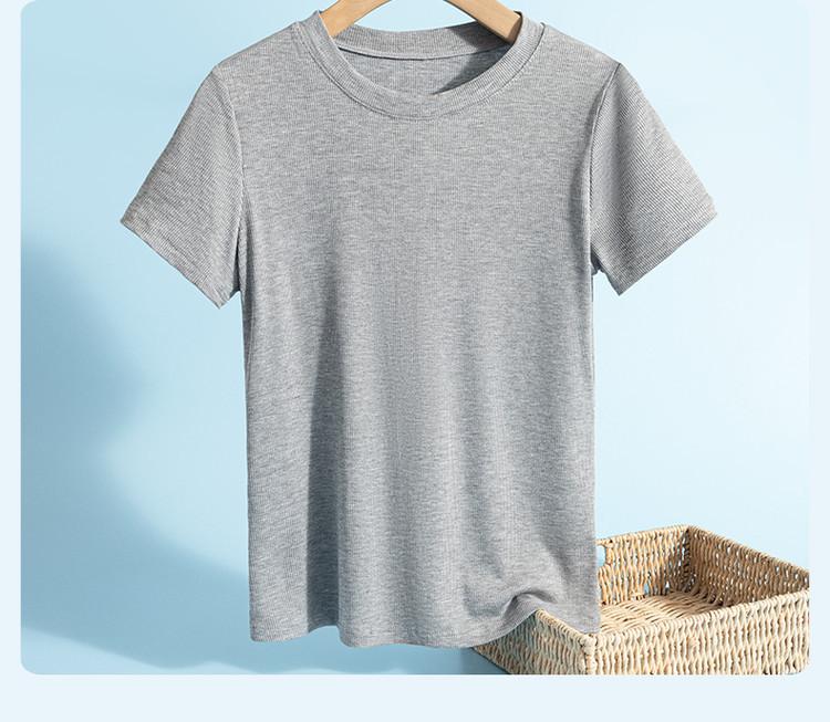 Summer Thin Women's Round Neck Short Sleeved T-shirt