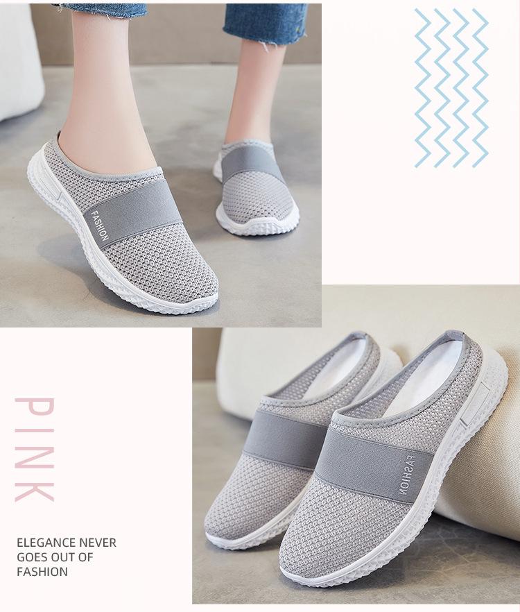 Damen 2025 Fly-knit Atmungsaktive Geschlossene Zehenpartie Lässige Outdoor-Slipper
