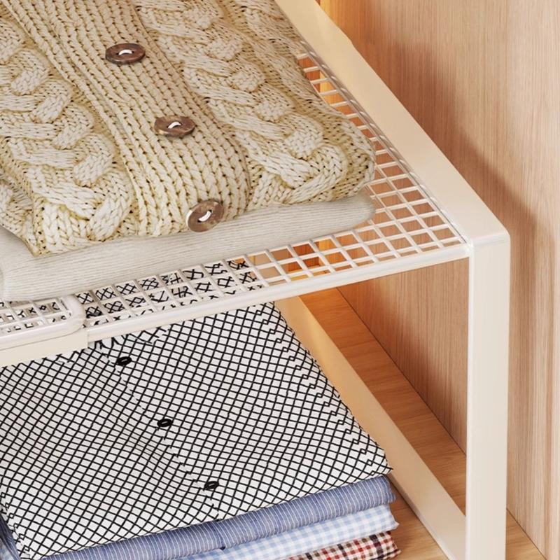 Modern Wardrobes Shelf Organizers With Nonslip Design Space Efficient Metal Storage Rack For Home Use