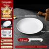 White Melamine Imitation Porcelain Plates: Commercial Round Flat Resin Tableware for Restaurants, Shallow Cold Dish or Rice Bowl Plates.