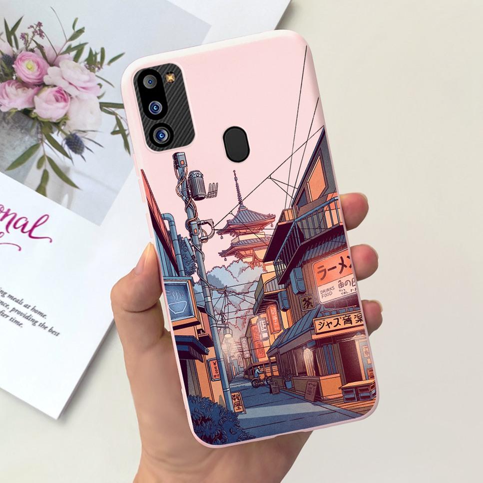 For Samsung Galaxy M21 2021 Case Cute Cat Fashion Girl Soft Silicone Cover For Samsung M21 2021 SM-M215G Bumper Phone Case Funda