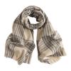 New autumn and winter scarf beige striped plaid imitation cashmere scarf thermal shawl office air conditioner