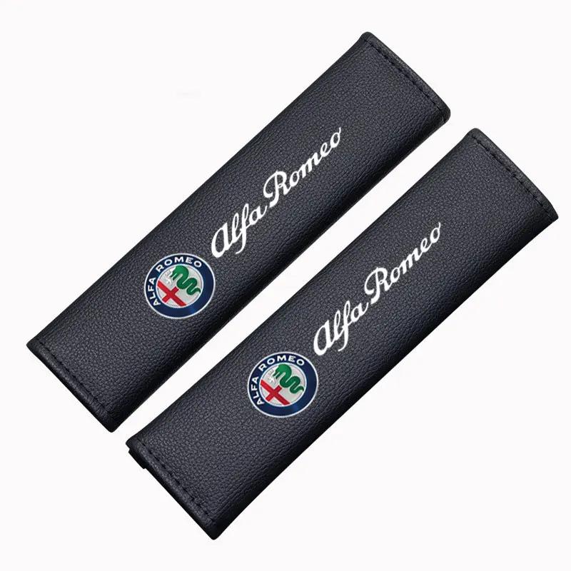 Car Stickers For Alfa Romeo Car Safety Belt Cover Carbon Fibre and Plush Shoulder Pad For Alfa Romeo Giulia Stelvio Giulietta 15